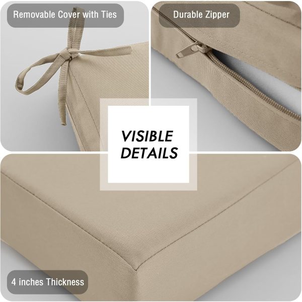 idee-home Outdoor Chair Cushions Set of 2, Outdoor Seat Cushions 19x19 - Image 5