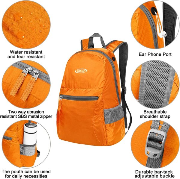 G4Free 20L Lightweight Packable Backpack Travel Hiking Daypack Foldable - Image 4