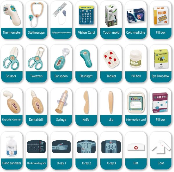 Deluxe Doctor Kit for Toddlers, Pretend Medical Station Set for Boys & - Image 4