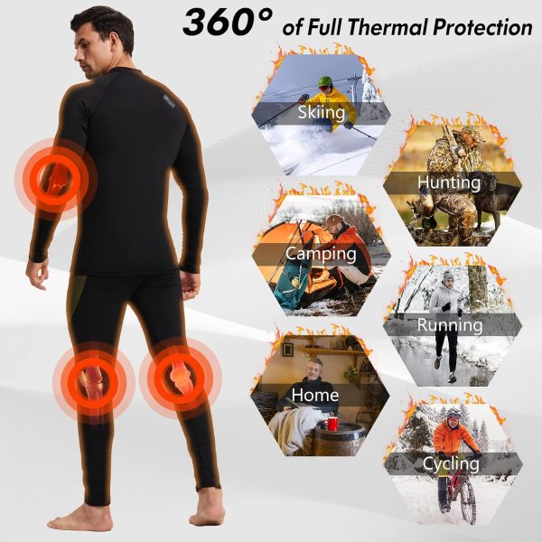 romision Thermal Underwear for Men Long Johns Fleece Lined Hunting Gear - Image 5