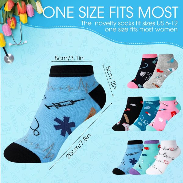 Retisee 8 Pairs Novelty Nurse Socks Nurse Appreciation Gifts for Women Cute - Image 3