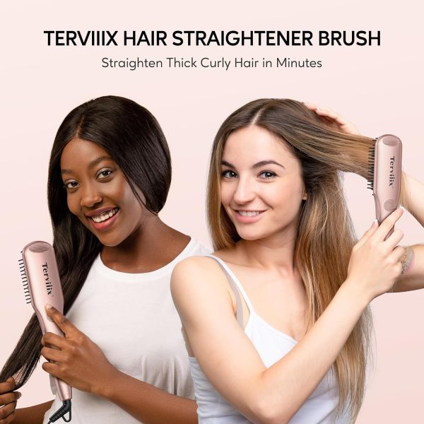 Terviiix Hair Straightener Brush, 1.75 Inch Wide Flat Iron Hair - Image 7