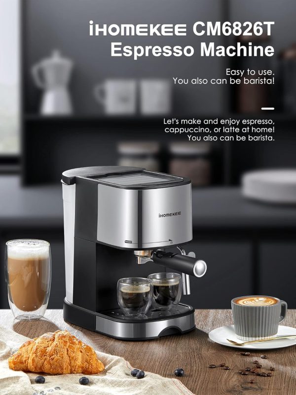 Espresso Machine, Espresso and Cappuccino Coffee Maker with Milk - Image 7