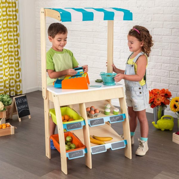KidKraft Colorful Wooden Grocery Store Marketplace Toy - Multi Colored, - Image 2