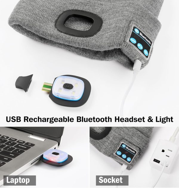 CENSGO Bluetooth Beanie with The Light, Unique Tech Gifts for Men Husband - Image 4