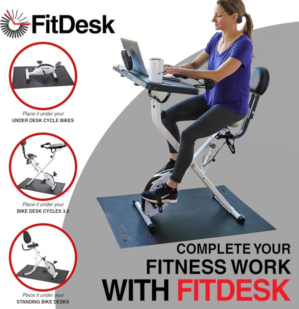 FitDesk Protective Floor Mat - Lightweight PVC Exercise Mat for Carpet & - Image 2