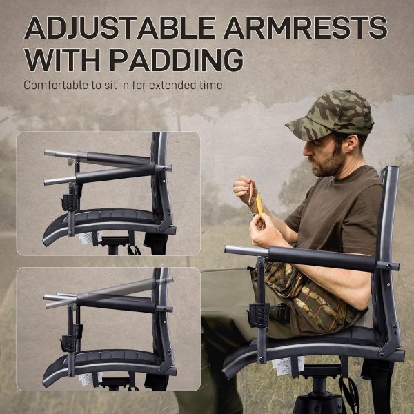 EVER ADVANCED 360° Silent Swivel Hunting Chair for Blinds, Adjustable - Image 5