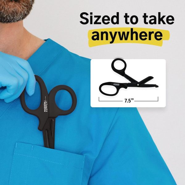 Madison 7.5" Premium Stainless Steel Nurse Scissors with Non-Stick Blades, - Image 3