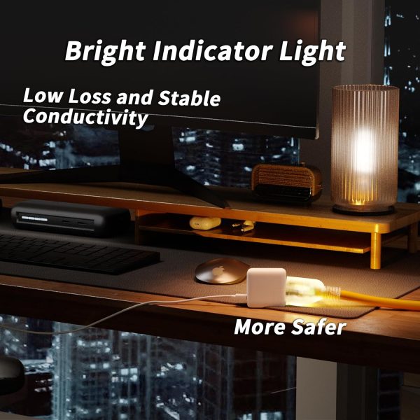 6 FT 12/3 Gauge Heavy Duty Outdoor Extension Cord Waterproof with Lighted, - Image 6