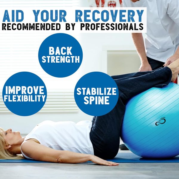 Live Infinitely Exercise Ball (55cm-95cm) Extra Thick Professional Grade - Image 7
