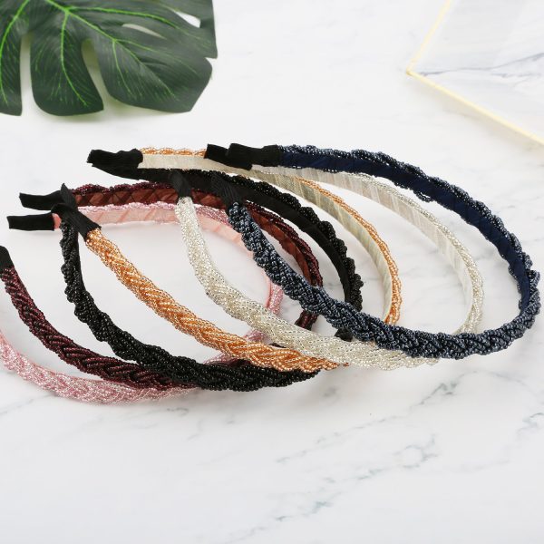 MTLEE 6 Pieces Beaded Headbands for Women Sparkly Crystal Beaded Hair Hoop - Image 5