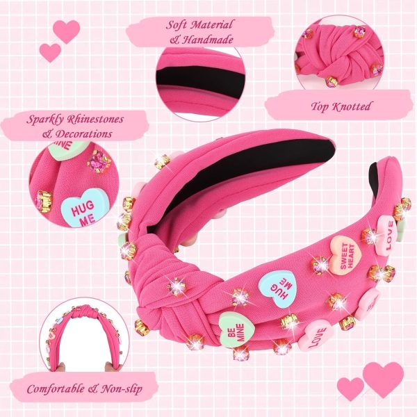 YARIEW Valentines Day Headbands for Women Love Sweet Heart Headband Hot - Image 2