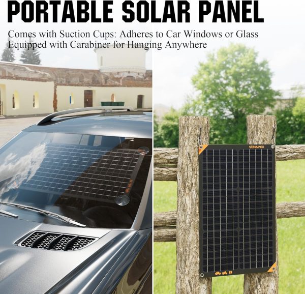 SUNAPEX 30W 12V Solar Panel Battery Charger Maintainer, Portable Waterproof - Image 7