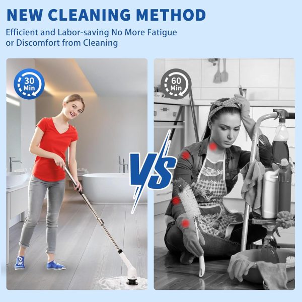 Electric Spin Scrubber, 9 in 1 Cordless Cleaning Brush with Type C USB - Image 2