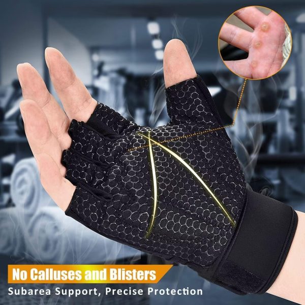 ihuan Breathable Weight Lifting Gloves: Fingerless Workout Gym Gloves with - Image 3