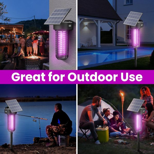Solar Bug Zapper Outdoor 2 Pack, Garden Mosquito Zapper Waterproof & - Image 6