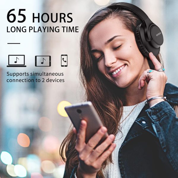 KVIDIO [Updated Bluetooth Headphones Over Ear, 65 Hours Playtime Wireless - Image 2