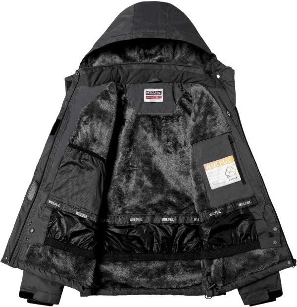 WULFUL Men's Waterproof Ski Jacket Warm Winter Snow Coat Mountain - Image 2