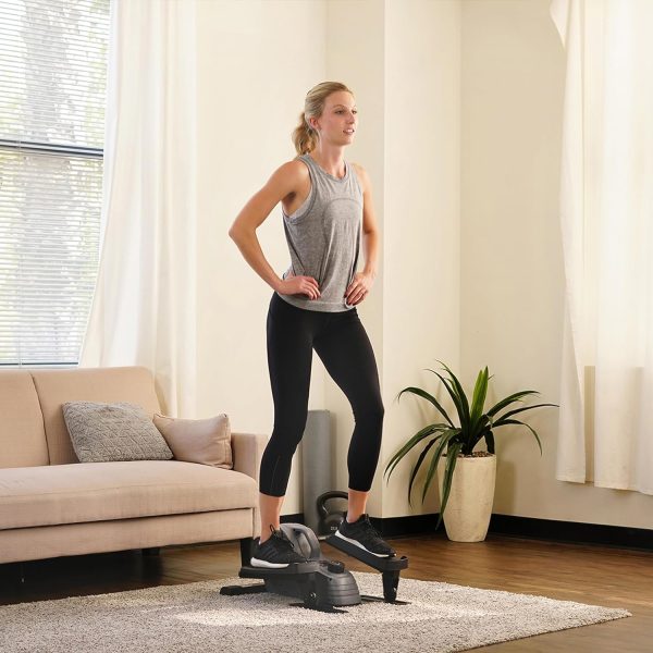 Sunny Health & Fitness 2 in 1 Sit/Stand Mini Elliptical Machine, Portable - Image 2