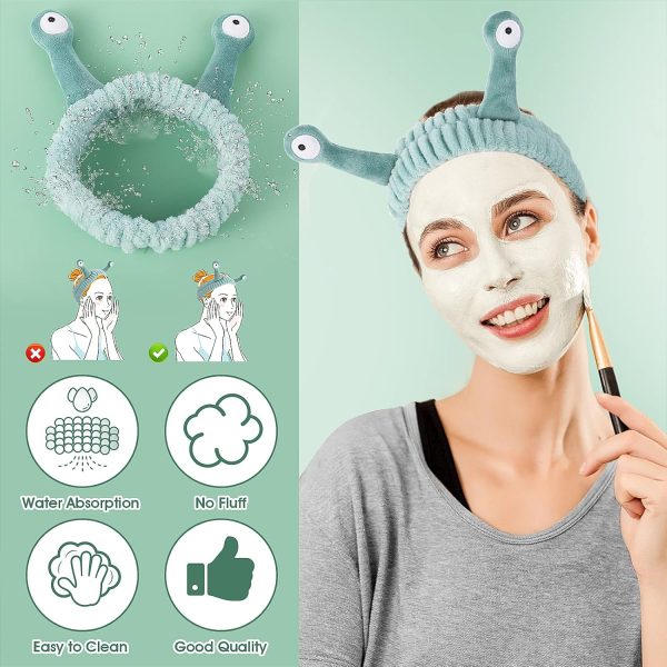Molain Face Wash Headband, Palm and Snail Spa Hair Bands Makeup Headbands - Image 4