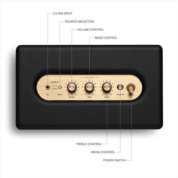 Marshall Acton III Bluetooth Home Speaker, Black - Image 6