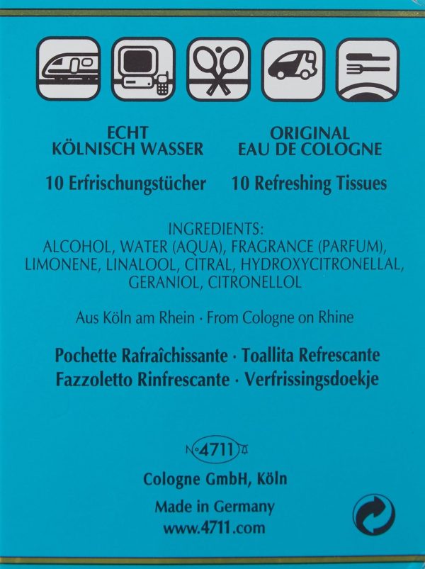 4711 Original Eau de Cologne Tissues 10pcs - Image 2