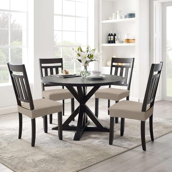 Smiry Stretch Jacquard Seat Covers for Dining Room Chairs Set of 6, - Image 6