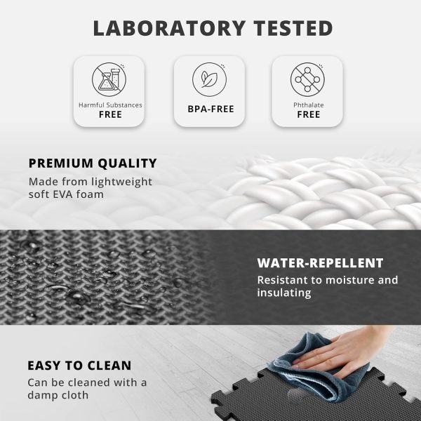 Gym Flooring Set - Interlocking EVA Soft Foam Floor Mat, 18 Pieces Puzzle - Image 3