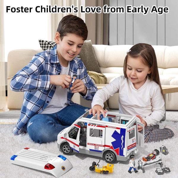 MOSKLER Play Ambulance Toy for Kids 3 4 5 6 7 8 Years Old - Friction - Image 2