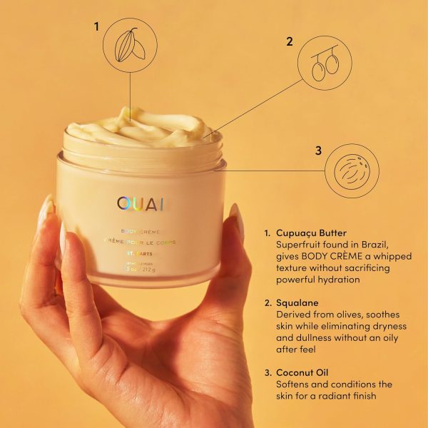 OUAI Body Cream, St. Barts - Hydrating Whipped Body Cream with Cupuaçu - Image 3