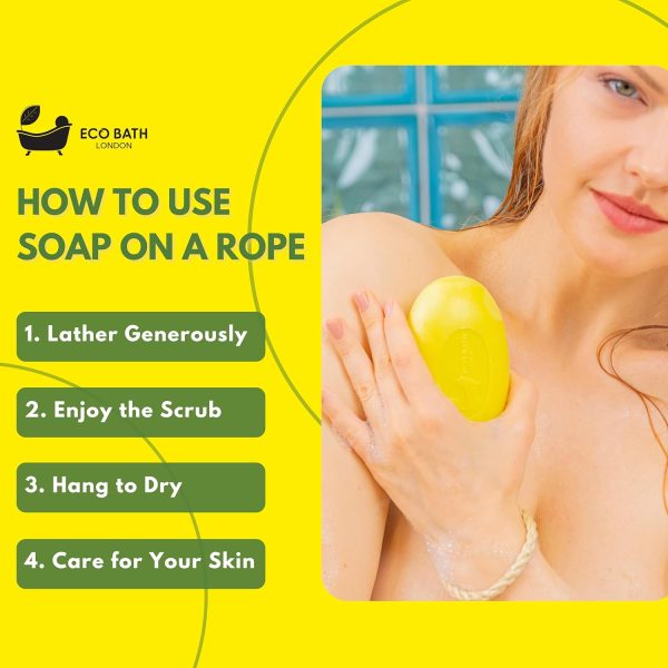 Lime Soap on a Rope 7.76 oz (220 g) Luxury Eco-Friendly Lime Soap, - Image 6