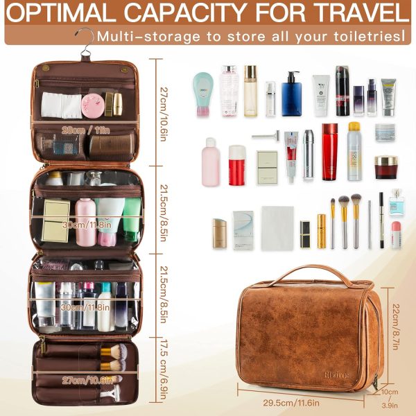 Elviros Toiletry Bag Hanging Travel Organizer for Men and Women, 3 in 1 - Image 6