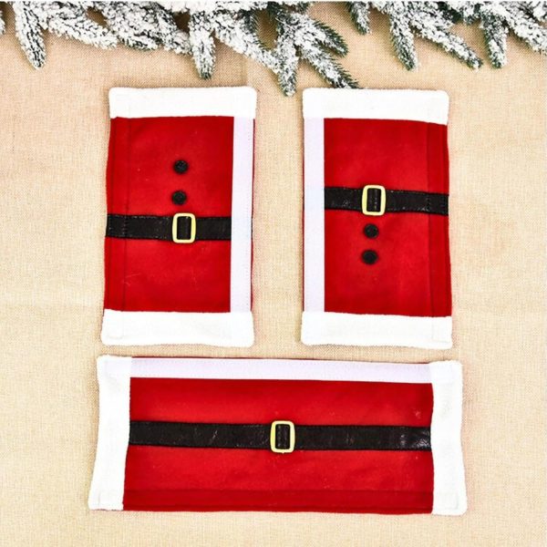 ASTRYAS 3 Piece Set Christmas Refrigerator Handle Covers Santa Snowman - Image 4