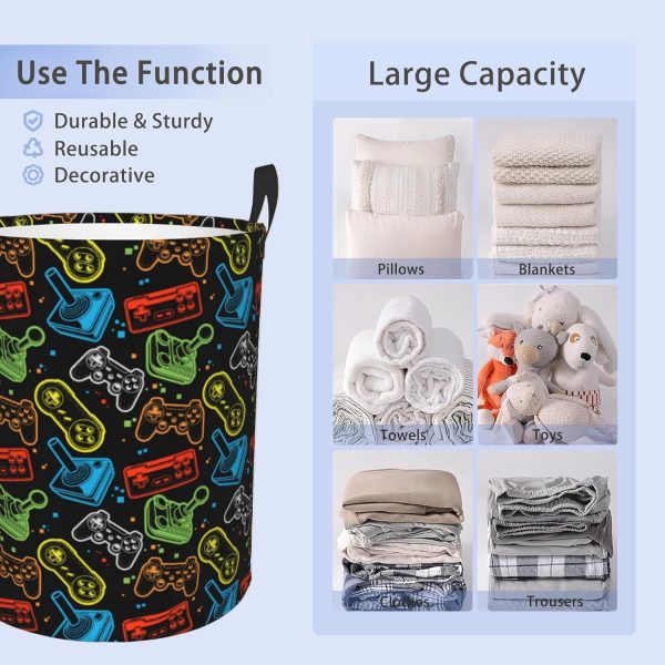 Laundry Basket,Large Oxford Fabric Fabric Storage Basket Toy Storage Box - Image 3