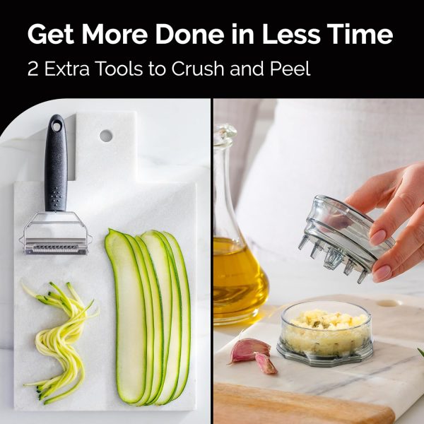 Cheese Grater with Garlic Crusher - Box Grater Cheese Shredder - Cheese - Image 3