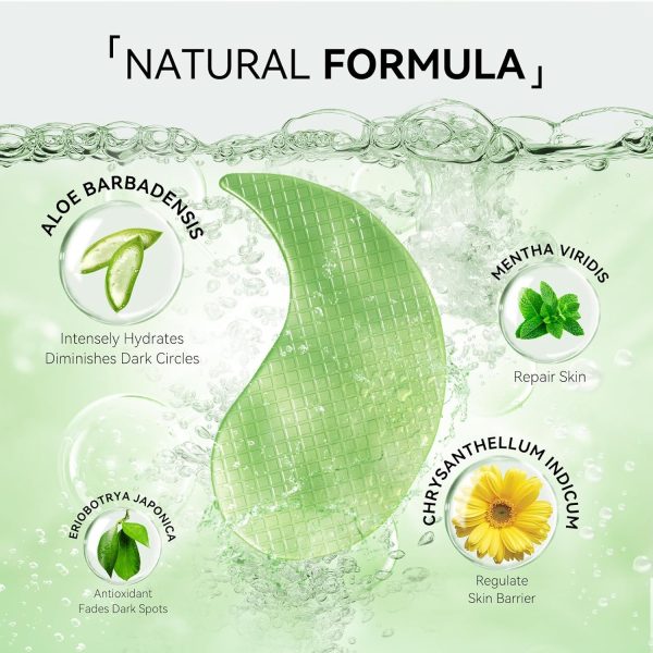 BREYLEE Aloe Vera Eye Masks– 60 Pcs - Puffy Eyes and Dark Circles - Image 4