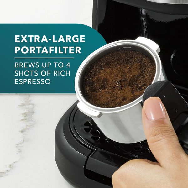Mr. Coffee 4-Shot Steam Espresso, Cappuccino, and Latte Maker with - Image 3