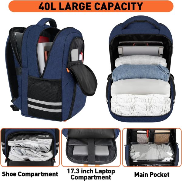 Ytonet Gym Backpack for Men Women, Travel Backpack with USB Charging Port, - Image 3