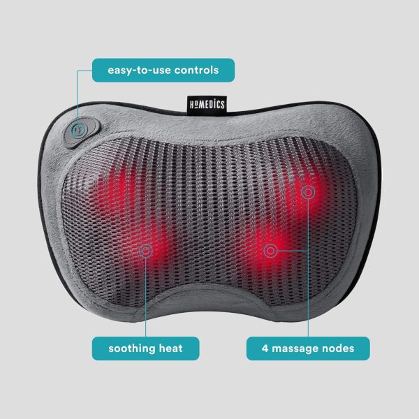 Homedics Cordless Shiatsu All-Body Massage Pillow with Soothing Heat, - Image 3