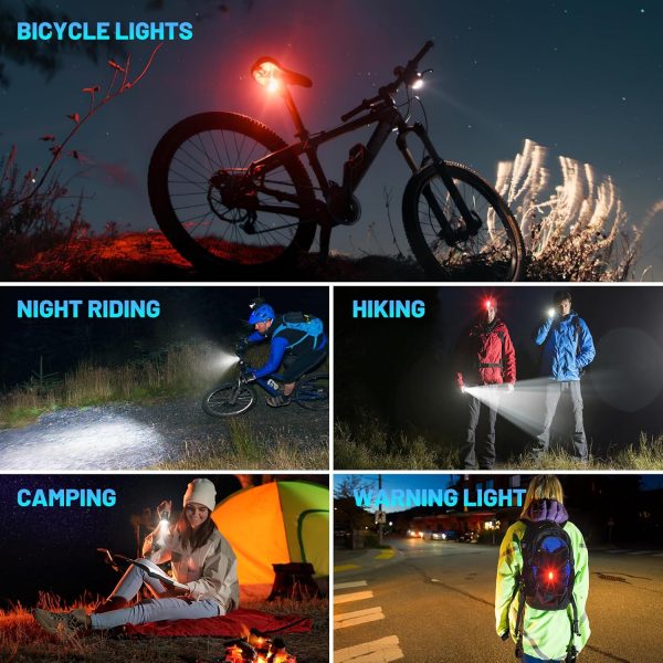 Bike Lights Front and Back, 1200 Lumen Bicycle Light for Night Riding, - Image 7