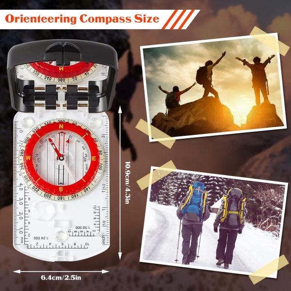 Xuhal 2 Pcs Sighting Compass Mirror Adjustable Declination Compass for - Image 3