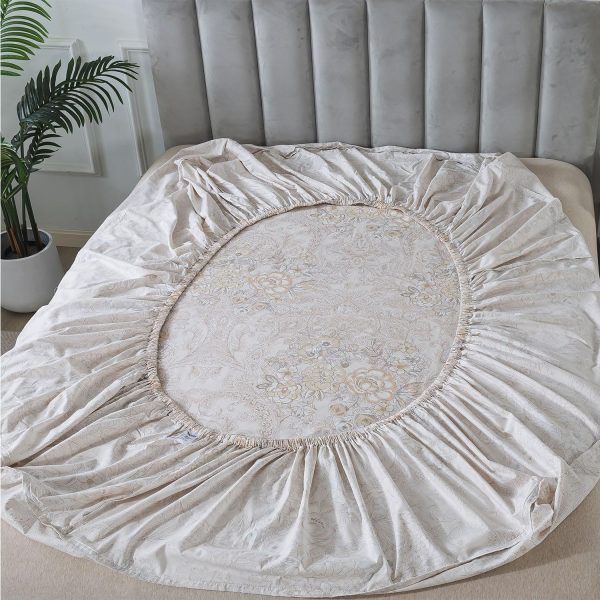 FADFAY King Sheets Set Percale Cotton Paisley Bed Sheets Deep Pocket Fitted - Image 8