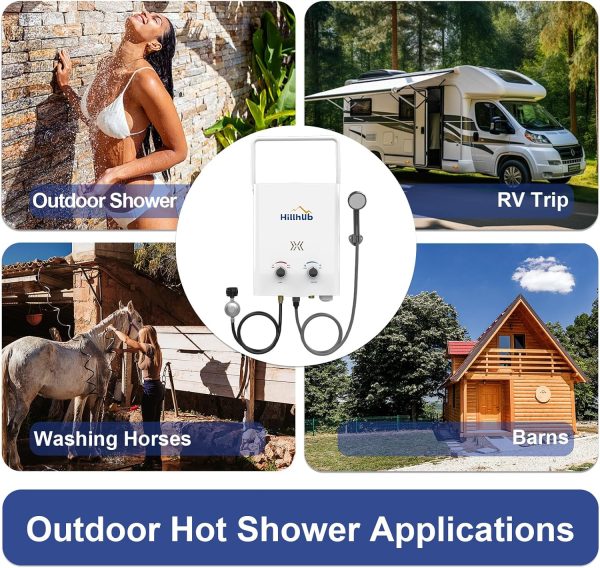 Portable Propane Tankless 34,000BTU Water Heater, 1.32GPM Outdoor Shower - Image 4