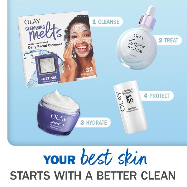 Olay Cleansing Melts + Retinol Face Cleanser, 64 ct. total (2 x 32 ct.), - Image 9