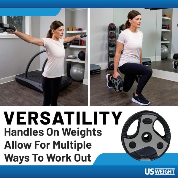 US Weight Barbell Weight Set for Home Gym with 55” padded Bar - Adjustable - Image 7