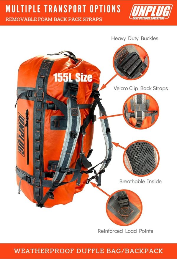 UNPLUG Ultimate Adventure Bag -1680D Heavy Duty Waterproof Travel Duffel - Image 4