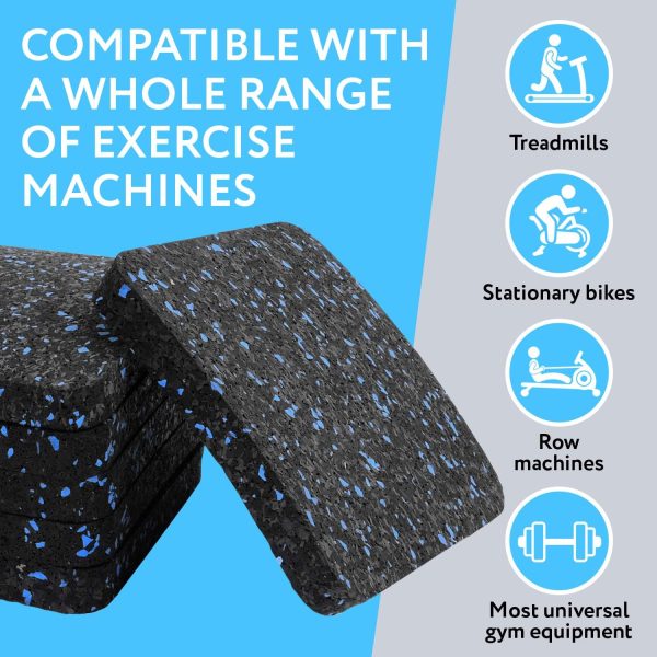 IMPRESA 6 Pack Exercise Equipment Mat 4"x 4"x 0.5" Pads - Treadmill Mat for - Image 6