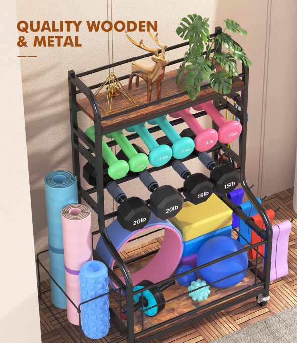 Weight Rack for Dumbbells, All in One Home Gym Storage Rack for Yoga Mat - Image 2