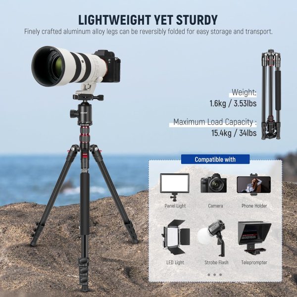 NEEWER 77 inch Camera Tripod Monopod for DSLR, Phone with 360° Panoramic - Image 2