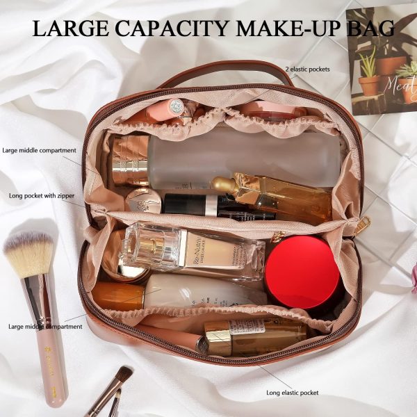Large Capacity Cosmetic Bag, Travel Cosmetic Storage Bag with Handle, - Image 2